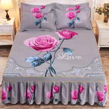 1pc Thickened Sanding Bedspread Wedding Fitted Sheet Cover Soft Non-Slip King Queen Bed Skirt 2024 - buy cheap