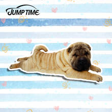 Jump Time-pegatinas gráficas shar pei chinas para coche, calcomanía divertida de vinilo para ventana de coche, portátil, parachoques, motocicleta, 13cm x 5,7 cm 2024 - compra barato