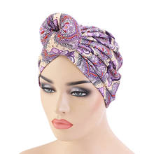 Turbante indio árabe para mujer, bufanda de cabeza islámica, gorro de hijab impreso, bohemios, étnico, interior, novedad 2024 - compra barato