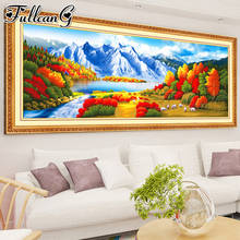 FULLCANG Spring landscape river large diamond painting 5d diy full square round drill mosaic embroidery sale decoration FC2794 2024 - buy cheap