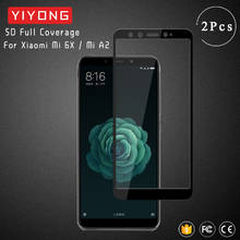 Yiyong-vidro temperado para proteção completa do telefone, protetor de tela 9d, para xiaomi mi 6x, mi6x, xiaomi a2, mi a2 lite, vidro com cola total 2024 - compre barato