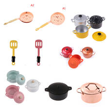 1/12 Dollhouse Miniature Accessories Mini Metal Soup Pot Hot Pot Simulation Furniture Kitchenware  Model Toys for Doll House 2024 - buy cheap