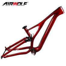 Airwolf-Cuadro de carbono para bicicleta de montaña, accesorio con suspensión completa, BSA, 148x12mm, 142mm, M L 2024 - compra barato