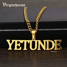 Custom Name Necklaces for Women Men Gold Cuban Chain Stainless Steel Nameplate Pendant Necklace Hip-Hop Pop Personalized Jewelry 2024 - buy cheap