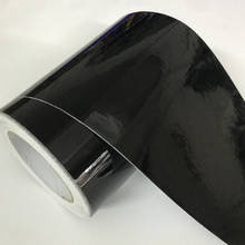 10cm Width Gloss Black Air-Release Vinyl Wrap Roll Glossy Car Body Sticker Wrapping Foil 2024 - купить недорого