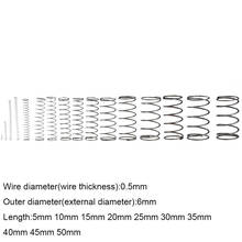 10PCS 0.5*6*5-50mm Spring Steel Small Compression Release Mechanical Return Spring Pressure Spring OD 6mm  0.5x6x5-50mm 2024 - buy cheap