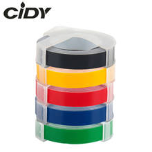 Etiquetas de gotejamento cidy, rolo de 5 cores mistas, compatível com dymo 3d, 9mm, molde de plástico, fabricantes de etiquetas, motex, dymo 1610/12965 2024 - compre barato