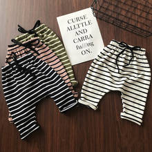 0-3Yrs Spring Baby Striped Harem Pants Cotton Girls Boys Thicken Trousers Soft Pants Autumn Harem Pants Outfits 2024 - buy cheap