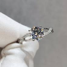 925 Silver 1 Carat Diamond Test Past Princess Brilliant Cut D Color Moissanite Twist Ring VVS1 Gemstone Engagement Rings Girls 2024 - buy cheap