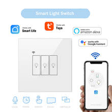 Tuya EU Wifi 1/2/3 Gang 10A 220V Smart Light Switch Glass Screen Touch Panel Wireless Wall Switches with Alexa Google Home 2024 - buy cheap