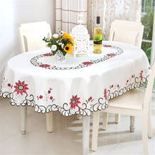 Mão-bordado toalha de mesa rendas bordado impermeável e à prova de óleo festa de família casamento hotel decoração de cozinha de luxo 2024 - compre barato