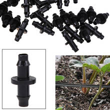 10-100pcs Plastic Garden Drip Irrigation Connectors Double Barbed Joints Capillary Micro Spray Connector for 4/7mm Hose Watering 2024 - buy cheap