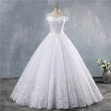 ZJ8171-F 2020 2021 Princess Wedding Dress Off Shoulder Applique Lace Bride Dresses Bridal Gown Plus Size 2024 - buy cheap