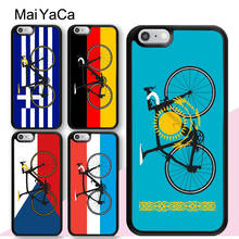 Funda con bandera de bicicleta para iPhone, carcasa trasera de 5S para modelos 12 mini, 11 Pro Max, X, XR, XS MAX, SE 2020, 6S, 7, 8 Plus 2024 - compra barato
