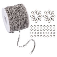 Pulseras y collares de cadena DIY, accesorios para Kits de joyería con clip de cadena de acero inoxidable, cierres de garra de langosta, anillo de salto 2024 - compra barato