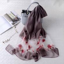 2020 Spring Organza Jacquard Embroidery Flower Scarf Women Wraps Shawls and Scarves 180*70cm Hijabs Sunscreen Beach Cover up 2024 - buy cheap