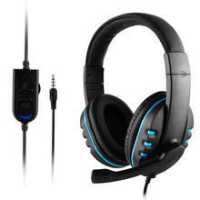 Fone de ouvido gamer com fio, 3.5mm, para pc, controle sem fio, microfone, para computador 2024 - compre barato