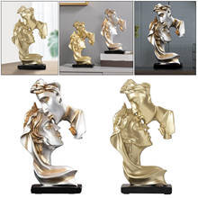 Couples Statue Home Decor Ornament Mini Resin Figurines Collectible Golden 2024 - buy cheap