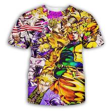 Tessffel camiseta de manga curta com estampa 3d, camiseta de anime jojo engraçada com gola redonda para homens e mulheres t5 2024 - compre barato
