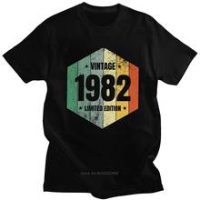 Vintage Legends Are Born In 1982 T Shirt Mens Pure Cotton 38 Years Old Birthday Tee Tops Short-Sleeve Summer Tshirt Harajuku 2024 - buy cheap