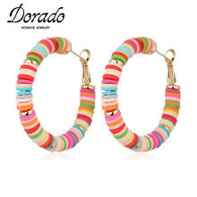 Dorado New Fashion Bohemia Hoop Earrings For Women Big Circle Pink Red Yellow Brown Rubbers Hot Sale Attractive Brincos Gifts 2024 - buy cheap
