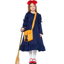 Servicio de entrega Kiki Cosplay para mujer chica Japón Anime vestido Cosplay traje con bolsa diadema 2024 - compra barato