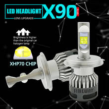 Lâmpada led para farol de neblina/nevoeiro, chip xhp70, led, 12v, 110 k, 2 peças, h8, h9, h11, hb3, hb4, 9004 w, h7, d1s, d2s, 9007, 6000 2024 - compre barato