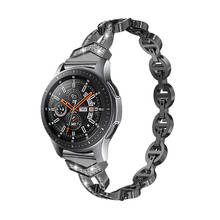 Ремешок со стразами для Samsung Galaxy watch 3 45mm/41mm/46mm/42mm/gear S3 Frontier/Active 2/S2 classic/huawei watch gt 2 2024 - купить недорого