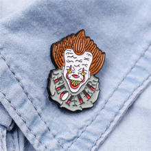 Pennywise-Pin de payaso para mujer y hombre, Pin de película de terror de Stephen King, insignia de esmalte, Pin de solapa de Halloween, broche, joyería de dibujos animados 2024 - compra barato