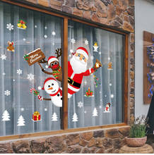 Christmas Window Stickers Glass Merry Christmas Decor For Home Christmas 3D Wall Sticker Kids Room Wall Decals New Year Stickers 2024 - buy cheap