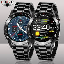 LIGE-reloj inteligente deportivo de lujo para hombre, accesorio de pulsera resistente al agua IP68 con correa de acero y compatible con teléfono Android ios 2024 - compra barato