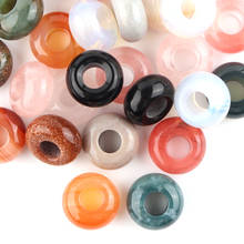 10 unids/lote Color mezclado agujero grande perlas de vidrio Natural perlas para la fabricación de la joyería DIY patrón cuentas DIY encantos pulsera Accesorios 2024 - compra barato