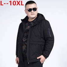 Плюс 10XL 8XL мужская зимняя куртка, пальто, модная качественная хлопковая стеганая ветрозащитная Толстая теплая мягкая брендовая одежда с капюшоном, мужские парки 2024 - купить недорого