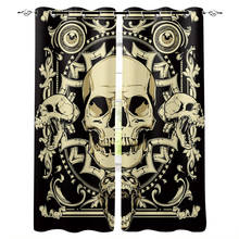 Terror Skull Window Treatments Curtains Valance Window Curtains Living Room Outdoor Bedroom Drapes Fabric Indoor Kids Curtain 2024 - buy cheap