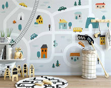 Papel tapiz personalizado de dibujos animados para niños, mural 3d de pared de sala de estar, decoración para el hogar, Fondo para jardín de 2024 - compra barato