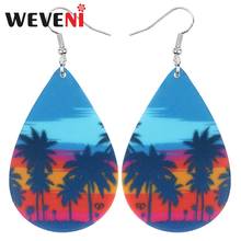 WEVENI Acrylic Teardrop Coconut tree Earrings Drop Dangle Decoration Jewelry Ornament For Women Girls Teens Charm Gift Accessory 2024 - buy cheap