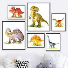 Dinosaur Triceratops Stegosaurus Nordic Posters And Prints Wall Art Canvas Painting Wall Pictures Baby Kids Room Nursery Decor 2024 - buy cheap