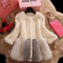 Abrigo de piel de zorro para mujer, chaqueta de piel sintética de alta calidad, gruesa y cálida, de talla grande, para invierno 2024 - compra barato