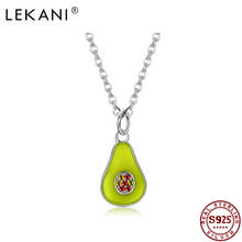 LEKANI Enamel Green Avocado Pendant Necklaces 925 Sterling Silver Cute Fruit Necklace for Women Girl Statement Fine Jewelry 2024 - buy cheap