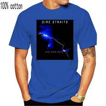 Camiseta de manga corta para hombre, Camisa de algodón con estampado de 100% de Straits Love overgold 1982, color negro, tallas S a 3Xl 2024 - compra barato