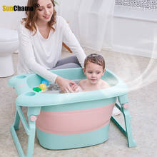 Household Can Sit Baby Bath Bucket Children's Bath Bucket Folding Bath Tub Baby Swimming Bucket Newborn Large Bath Bucket 2024 - buy cheap