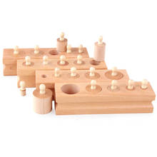 Brinquedos de madeira blocos de tomada montessori educativos, brinquedos de desenvolvimento para bebês, presente educacional 2024 - compre barato