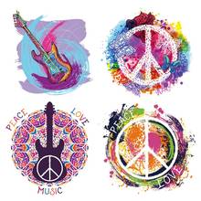 Musical Instrument Patch Guitar Thermo-stickers For Clothes Metal Rock Applique On Clothes DIY Iron On Transfers For Clothing 2024 - buy cheap