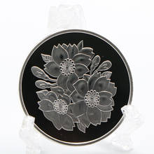 Moneda de copia de flor de cerezo japonés, moneda conmemorativa delicada, monedas de plata japonesas, regalo de Festival de recuerdo 2024 - compra barato