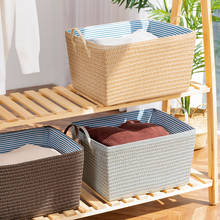 Hand-plait Simple Laundry Basket with Handle Arrangement Large Closet Clothing Storage Basket Toys Snack Organizer Storage Box 2024 - buy cheap