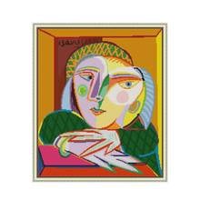 Picasso-Woman By The Window cross stitch kit aida 14ct 11ct count printed canvas stitches embroidery DIY handmade needlework 2024 - buy cheap