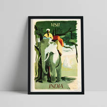 World Travel Poster, Visit India Feature Scenery Canvas Painting, Vintage Nordic Elephant Still Life Wall Picture Home Decor 2024 - buy cheap