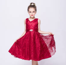Vestido de princesa infantil elegante, vestido de renda da moda para meninas de 5 6 7 8 9 10 11 12 anos de idade 2024 - compre barato