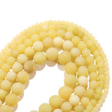 1strand Matte Light Yellow Natural Chalcedony Stone Round Beads For DIY Bracelet Necklace Jewelry Making Findings accessories 2024 - buy cheap