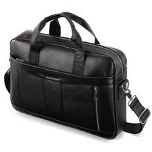 Men's Genuine Leather briefcase Male man 14‘’ laptop bag natural Leather for men Messenger bags men's briefcases Office Handbags 2024 - buy cheap